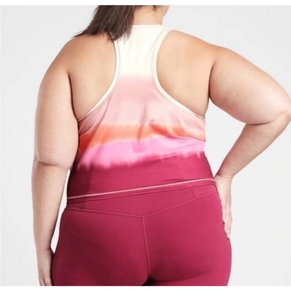 ATHLETA NWT Shanti Printed Crop Tank Top Size 2X Ombre Sea Spray Vintage Plum - Picture 5 of 9